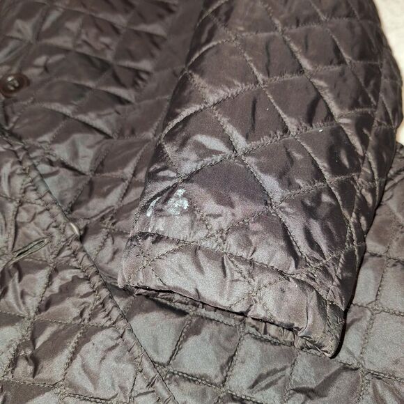 Women's brown quilted Equestrian Tailored Puffer Chore Barn Coat - Picture 3 of 5